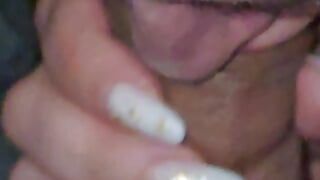 Step mom mouth make step son dick cum in 60 seconds in her throat